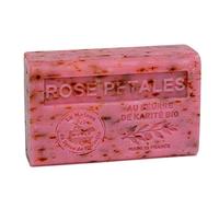Maison du Savon de Marseille - French Soap made with Organic Shea Butter - Rose Petals Fragrance - 125 Gram Bar