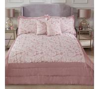 Maison Duchess Paisley Luxury Bedspread and Pillow Shams Set Blush 220x240cm