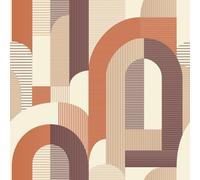 Maison Geometric Wallpaper Grandeco Retro Orange Purple Paste The Wall Vinyl