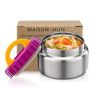 MAISON HUIS 8oz Soup Thermo Wide Mouth Vacuum Insulated Thermo Jar, Leak Proof Stainless Steel Food Container for Hot&Cold Food Kids Lunch Soup for School Travel (Purple)