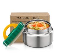 MAISON HUIS 8oz Soup Thermo Wide Mouth Vacuum Insulated Thermo Jar, Leak Proof Stainless Steel Food Container for Hot&Cold Food Kids Lunch Soup for School Travel (Green)