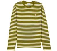 Maison Kitsune Fox Head Patch Striped T-Shirt - Khaki - LM00105-S394 S