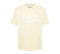 Maison Kitsuné Handwriting-print cotton T-shirt - Yellow S