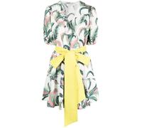 Maison Kitsuné leaf-print belted wrap dress - White 38-40