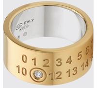 MAISON MARGIELA 925 Silver Band Ring with Set Crystals and a Numeric Logo - Size: 3 - female