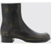 MAISON MARGIELA Distressed Leather Ankle Boots with Square Toe and Side Zip - Size: 40 - male