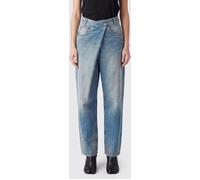 MAISON MARGIELA High-Waisted Wrap Denim Jeans with Asymmetric Fastening and Straight Cut - Size: 24 - female