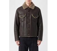 MAISON MARGIELA Lambskin Leather Jacket with Fur Collar and Four Stitches Logo - Size: 50 - male