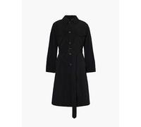 Maison Margiela Mens Black Peter Pan Collar Belted Woven Trench Coat 38