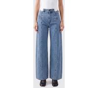 MAISON MARGIELA Mid-Rise Flare Jeans in Blue Cotton Denim - Size: 42 - female