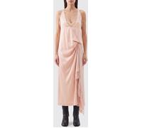 MAISON MARGIELA Midi Slip Dress in Silk-Blend with Lace Inserts - Size: 40 - female