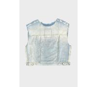 Maison Margiela MM6 Sleeveless Frayed Grey Denim Shirt - 42