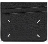 MAISON MARGIELA Pebbled Calfskin Card Holder with White Stitch Logo - Size: OS - male