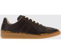 MAISON MARGIELA Replica Low-Top Sneakers in Leather and Fabric with Worn Effect - Size: 37 - female