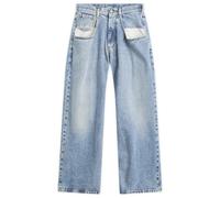 Maison Margiela Women's 5 Pockets Contrast Boyfriend Jeans Blue IT 42