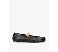 Maison Margiela Womens Black/comb Tabi Split-toe Leather Ballet Flats Eur 37 / 4 Uk Women