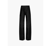Maison Margiela Womens Black Contrast-stitch Wide-leg Mid-rise Denim Trousers 28