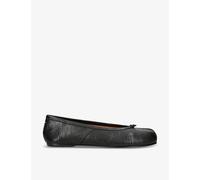 Maison Margiela Womens Black Tabi Split-toe Leather Ballet Flats Eur 37 / 4 Uk Women