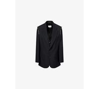 Maison Margiela Womens Maison Margiela Raw-Edge Single-Breasted Wool Blazer Black 38