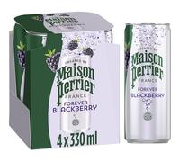 Maison Perrier Blackberry Refreshing Flavoured Sparkling Water 4x330ml | Refreshing flavoured sparkling water with signature bubbles, 0 calories, 0 sweeteners and 0 sugar for everyday refreshment