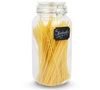 Maison & White 2.2L Clip-Top Glass Storage Jar | Airtight | Vintage Tall Container | Pasta Cereal Spaghetti | Dry Food Containers | M&W