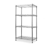Maison & White 4 Tier Shelving Unit | Kitchen, Bathroom & Garage Storage Rack | Standing Shelf Organiser | Metal Storage Shelves | Organisation Rack | M&W
