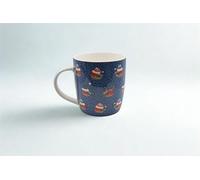 Maison & White Festive Forest Friends Blue Robin Repeat Pattern Mug | M&W | Christmas Robins Coffee Cup, Hot Chocoalte Mug