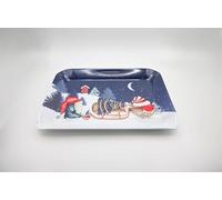 Maison & White Festive Forest Friends Gonk & Robin Scatter Tray | M&W | Christmas | Decorative Plastic Serving for Snacks and Meals | Lightweight Dinner Tray for Food Serving
