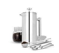 Maison & White French Press Cafetiere Stainless Steel Coffee Press Maker Free Extra Filter/Measuring Spoon/Bag Clip Double Wall Insulation 7 Coffee Gift Set 350 ml