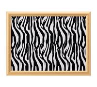 Maison & White Looking Wild Lap Tray | M&W | Dinner Serving Tray for Snacks & Drinks | Cushioned Laptray | Bean Bag Padded Gift | Animal Zebra Print
