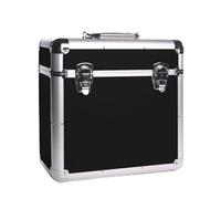 Maison & White Vinyl LP Storage Case | Aluminium DJ Box | Record Collection Chest | Heavy Duty Safe Box | Holds 50pcs | M&W (Black)