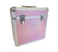 Maison & White Vinyl LP Storage Case | Aluminium DJ Box | Record Collection Chest | Heavy Duty Safe Box | Holds 50pcs | M&W (Pink)
