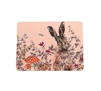 Maison & White Woodland Glade Placemats set of 4 | M&W | Rabbit & Floral | Reusable Dinning Mats | Cork Backed | Heat Resistant | Tablewear