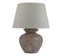 MAISONICA 63cm Huge Natural Stone Antiqued Buffet Table Lamp Light Brown/Clay Colour