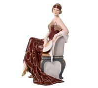 MAISONICA Broadway Belles Collectable Figurine Ornament Dark Berry Red w Chair - Charlotte Sitting