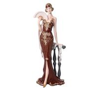 MAISONICA Broadway Belles Collectable Figurine Ornament Dark Berry Red w Rail - Eleanor Standing