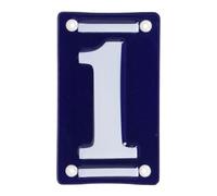 MAISONICA French Blue & White Number Door Numeral - Traditional Embossed Enamelled Sign Plaque - Number 1