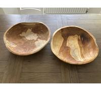 MAISONICA Teak Root Wooden Regular Table Bowl Large - Diameter 40cm Approx