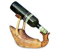 MAISONICA Wine Champagne Bottle Holder - Bamboo Wooden - Drunken Duck Novelty Gift