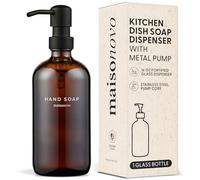 MaisoNovo Soap Dispenser 1-Piece Set | 500ml Amber Bottles with Black Stainless Steel Pump