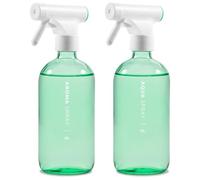 MaisoNovo Spray Bottle for Plants Set of 2 - Green 500ml Glass Spray Bottle and Refillable Empty Bottle - with 16 Labels