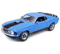 Maisto - 1/18 Scale Model Compatible with Ford Compatible with Mustang Mach-1 1970 Die-Cast Scale Model Muscle Car (Blue)