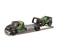 Maisto 1/64 Elite Transport Mini Car Diecast Car Assembled (International Durastar Flatbed / 2021 Ford Bronco Wild Truck - Green/Black)