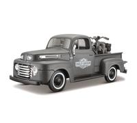 Maisto 32185 1:24 Scale Ford F-1 Pickup 48 Plus WLA Flathead 42 Model Car (Green)