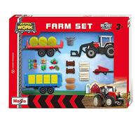 Maisto M12564M Mini Working Machines Farm Set Massey Ferguson die cast Model, Red