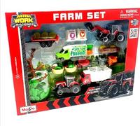 Maisto M12565M Mini Working Machines Super Farm Set Massey Ferguson die cast Model, Red