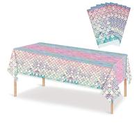 MaitianGuyou 6Pcs Mermaid Tablecloth Under The sea Theme Birthday Party Favors Decorations Plastic Table Cover for Girls Princess Baby Shower Themed Birthday 54x108 inch