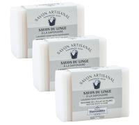 Maitre Savonitto - Biodegradable Household Laundry Cleaner - French Soap Bar Crafted with Saponaria (Soapwort) - Fabric Stain Remover - Suitable for Delicates - Lavender Fragrance - 100g x 3