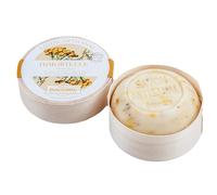 Maitre Savonitto - French Round Soap in a Traditional Poplar Wood Box - Exfoliating Benefits Range - Sweet Almond & Grapeseed Oil - Daily Hand and Body Wash for All Skin Types - Immortelle - 100g