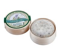 Maitre Savonitto - French Round Soap in a Traditional Poplar Wood Box - Exfoliating Heather Flower & Grapeseed Oil - Daily Hand and Body Wash for All Skin Types - Thyme Rosemary & Lavandin - 100g